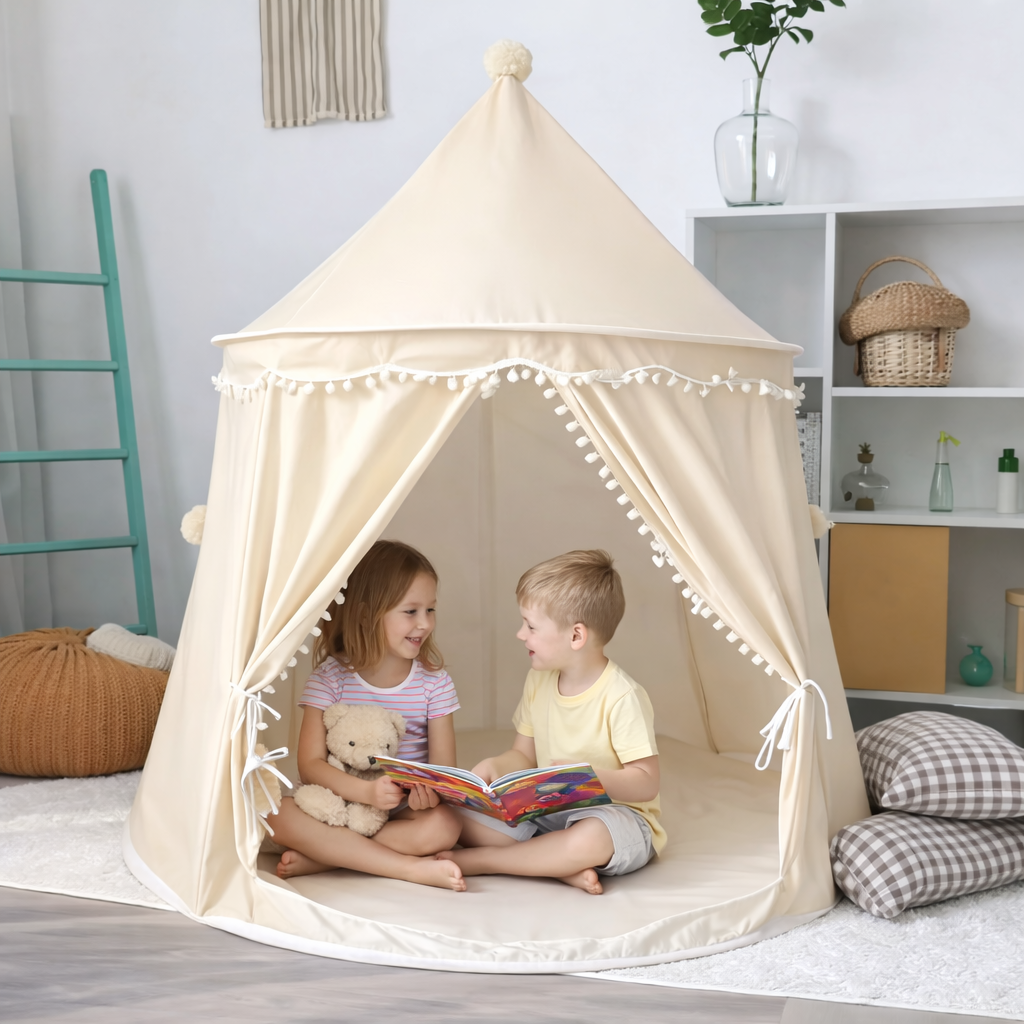 Tente d'intérieur pour enfants beige