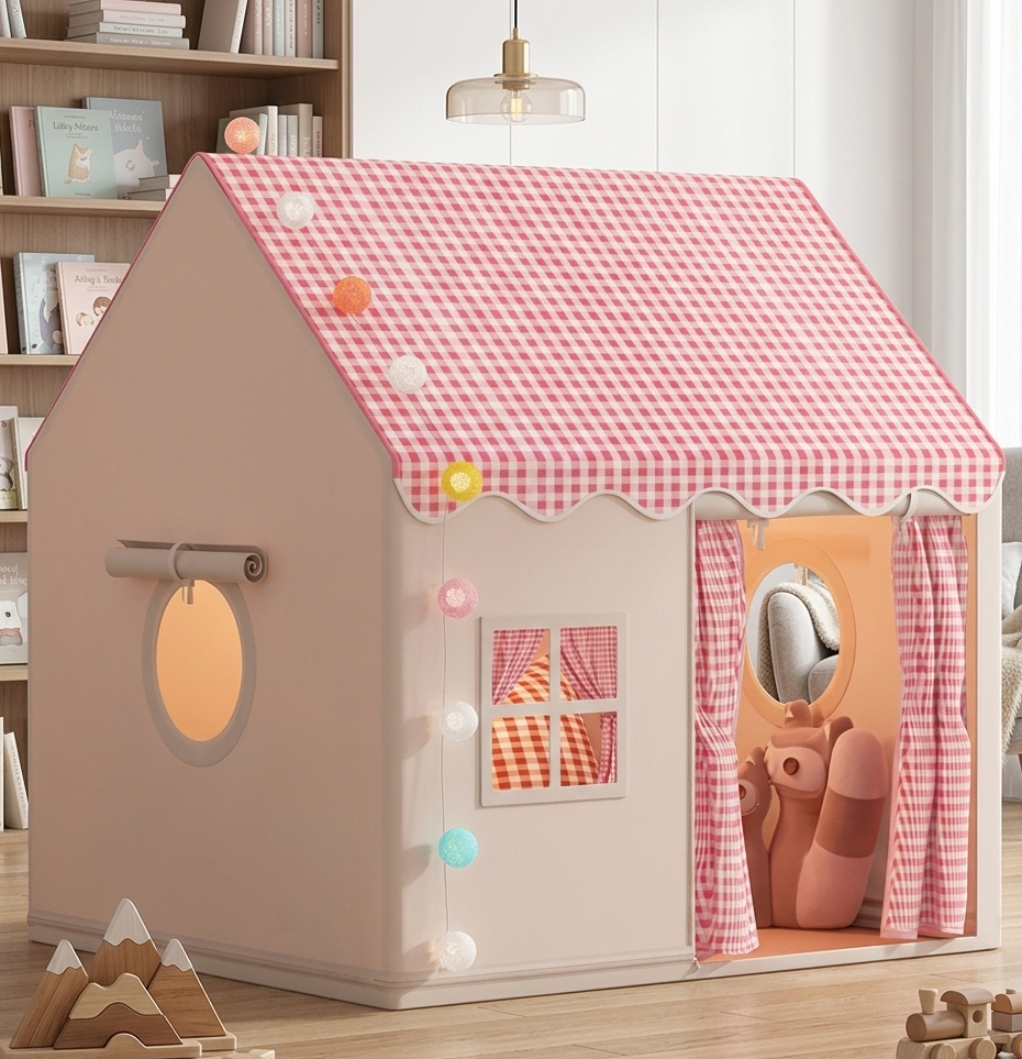 Tente de jeu rose pour enfants