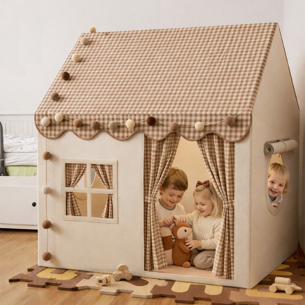 Tente pour enfants d'interieur Marron