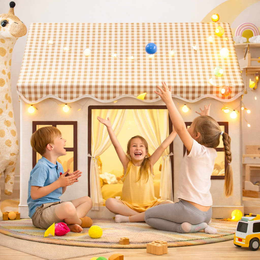 Tente pour enfants d'interieur Marron