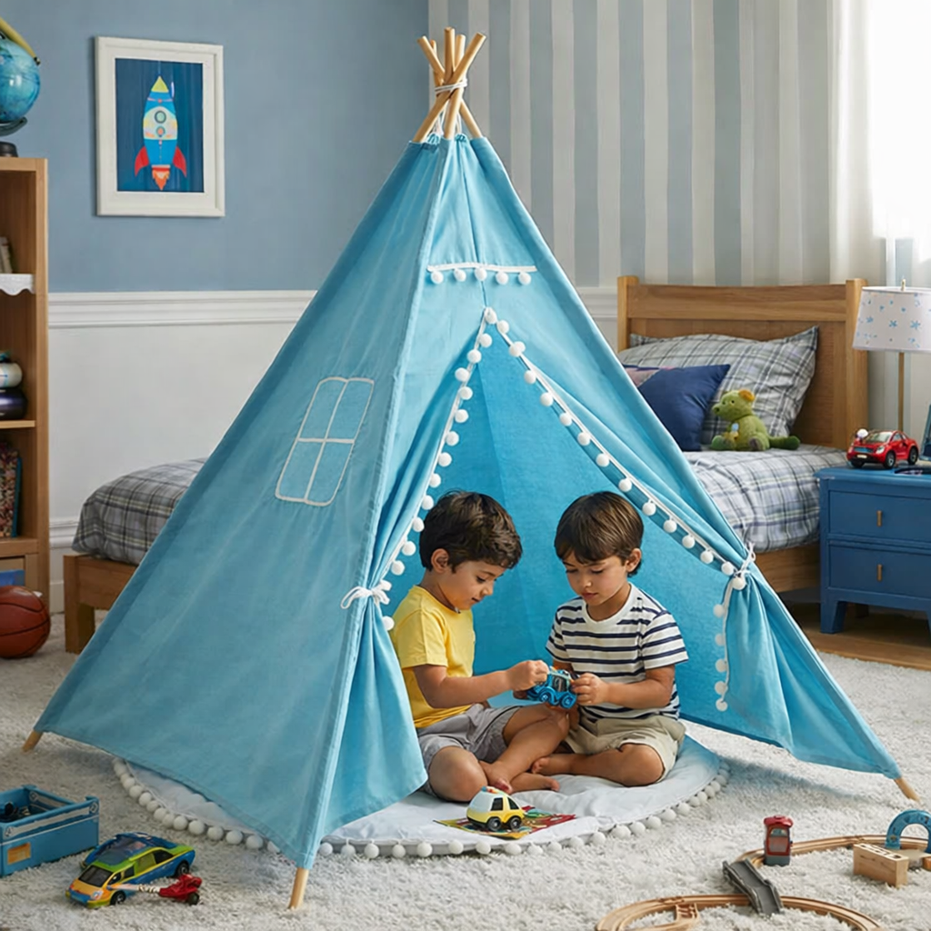 Tipi enfants d'interieur Bleu